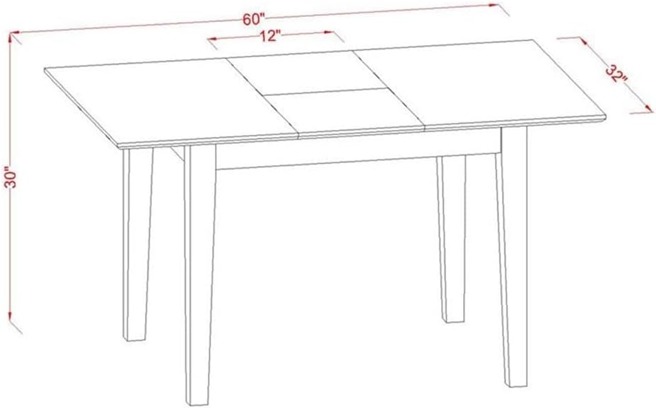 East West Furniture PSNO5C-MAH-C 5 Piece Dinette Set Includes a Rectangle Dining Room Table with Butterfly Leaf and 2 Linen Fabric Dining Chairs with 2 Benches, 32x60 Inch, Mahogany
