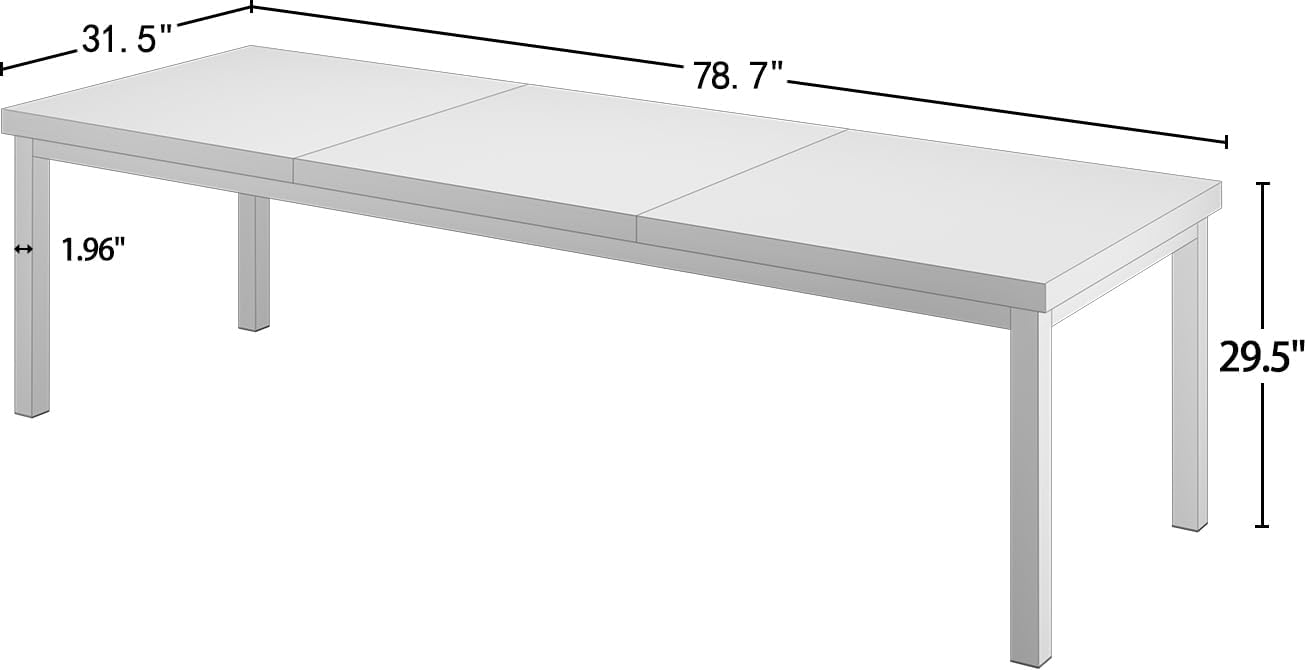 78.7 Inch Large Computer Desk, Long Gaming Table, Modern Two Person Desk Large Executive Office Desk, Double Table at Home, Perfect for Work, Gaming, Studying, and Writing, Etc., White