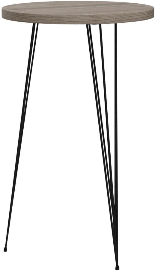 PAK HOME - Set of 2 Pine Wood Grey End Table – Round Wood Sofa Side Coffee Tables for Small Spaces, Nightstand Bedside Table for Bedroom, Living Room, Home Office, Balcony