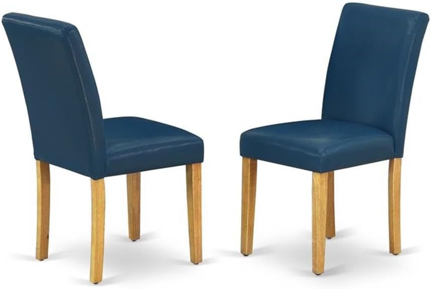 East West Furniture VAAB7-OAK-55 7 Piece Dinette Set Consist of an Oval Dining Room Table with Butterfly Leaf and 6 Oasis Blue Faux Leather Upholstered Chairs, 40x76 Inch, Oak