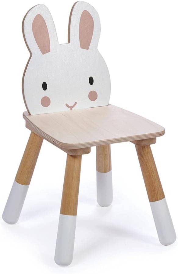Tender Leaf Toys - Forest Table and Chairs Collections - Adorable Kids Size Art Play Game Table and Chairs - Made with Premium Materials and Craftsmanship for Children 3+ (Forest Rabbit Chair)