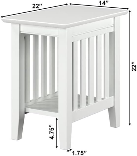 AFI Mission Chair Side Table in White
