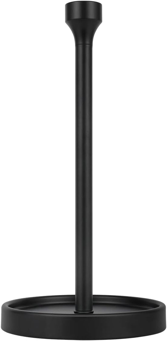 Ivilon Countertop Paper Towel Holder - Modern Bell End Minimalist Design - Fits All Paper Towel Roll Sizes - Color Black