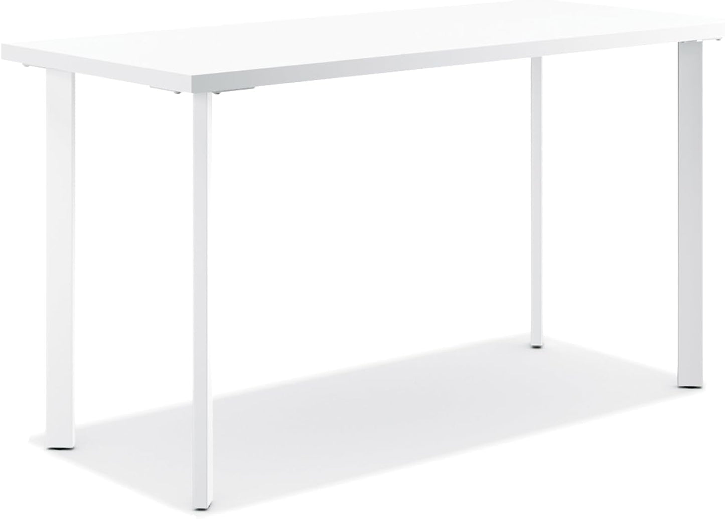 HON Coze Home Office Desks, Sturdy Table Computer Desk, 42", White Top, White Base