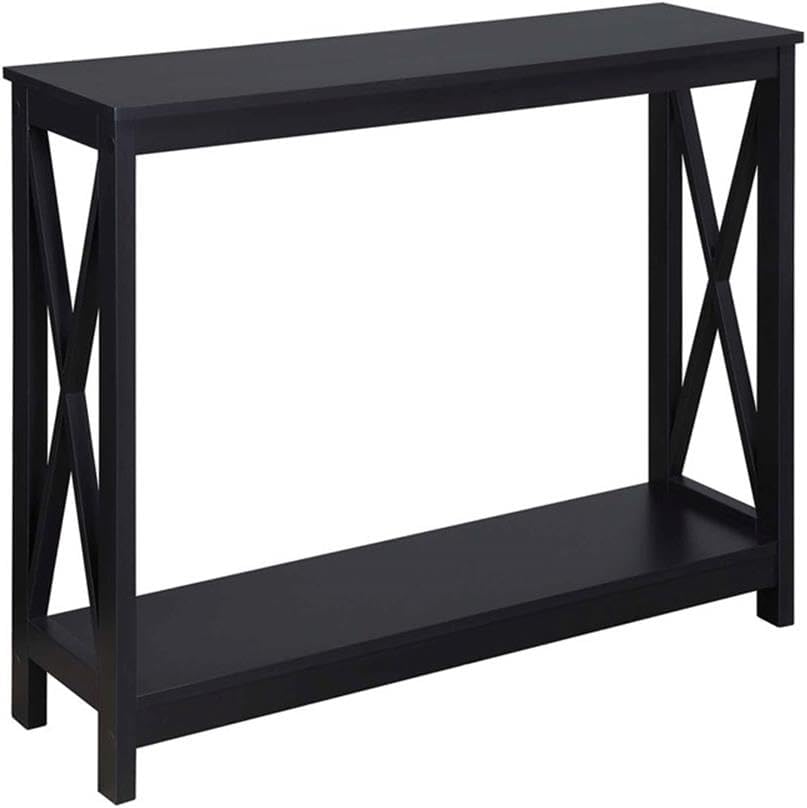 Convenience Concepts Oxford Console Table 39.5" - Sofa Table with Storage Shelf, Transitional Entryway Hall Table for Living Room and Bedroom, Display Foyer Table, Black