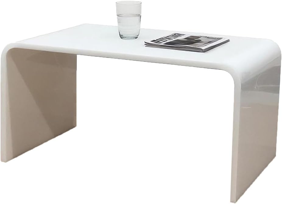 Acrylic 24" Desk-Multipurpose Modern Furniture for Use as Lap desks,Side/End Table in Living Rooms, Bedrooms and Offices,14" D x 24" W x 12" H (White)