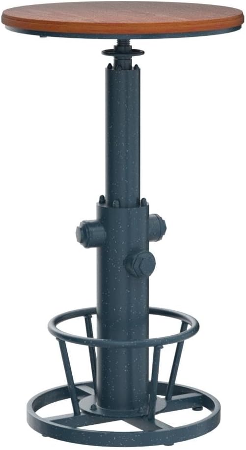 Topower Industrial Bar Table 38.58-48.43" Adjustable Pub Table Kitchen Dining Coffee Bistro Table Antique Blue