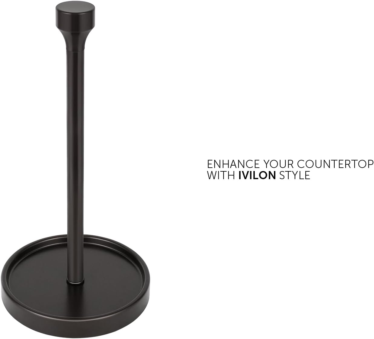 Ivilon Countertop Paper Towel Holder - Modern Bell End Minimalist Design - Color Oil Rubbed Bronze