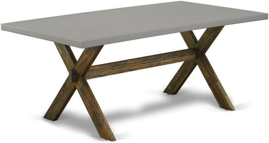 East West Furniture XT797 X-Style Kitchen Dining Table - a Rectangle Wooden Table Top with Stylish Legs, 40x72 Inch, Multi-Color