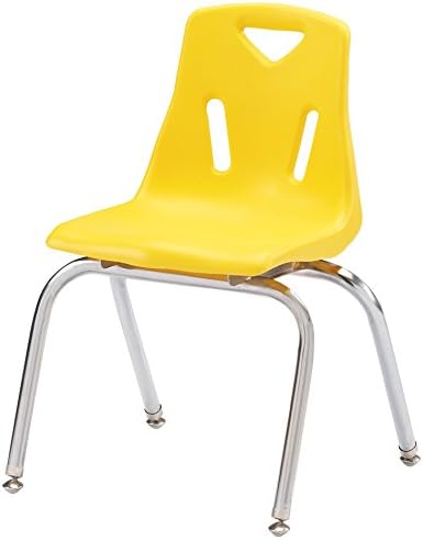 Jonti-Craft Berries 8146JC1007 Stacking Chair with Chrome-Plated Legs, 16" Height, Yellow