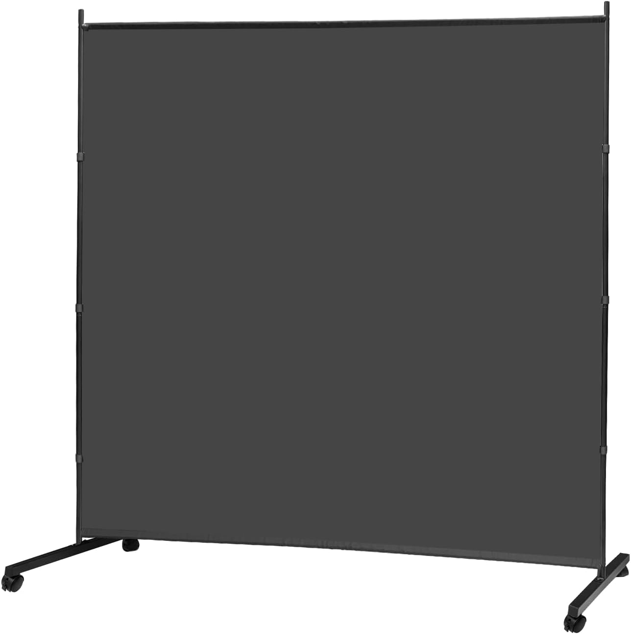 MAYOLIAH Large Single Panel Room Divider on Wheels, 71”W x 75”H Rolling Privacy Screen, Portable Wall Divider for Home Office Partition, Grey