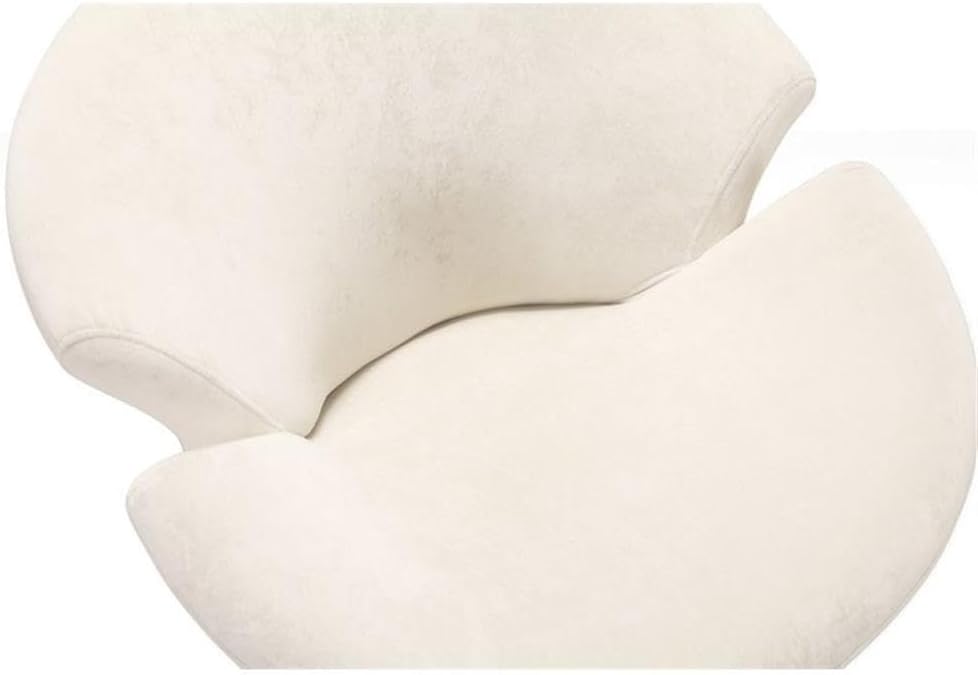 Manhattan Comfort Tulip Swivel Accent Chair with 360° Turn, Modern Flower Inspired Design, Soft Velvet Upholstery, Polished Chrome Base, No Assembly Required, 300 Lbs Capacity, White