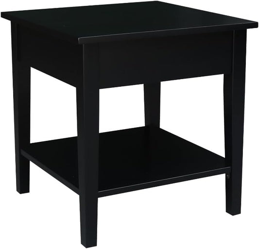 IC INTERNATIONAL CONCEPTS Solid Wood Spencer End Table, Black