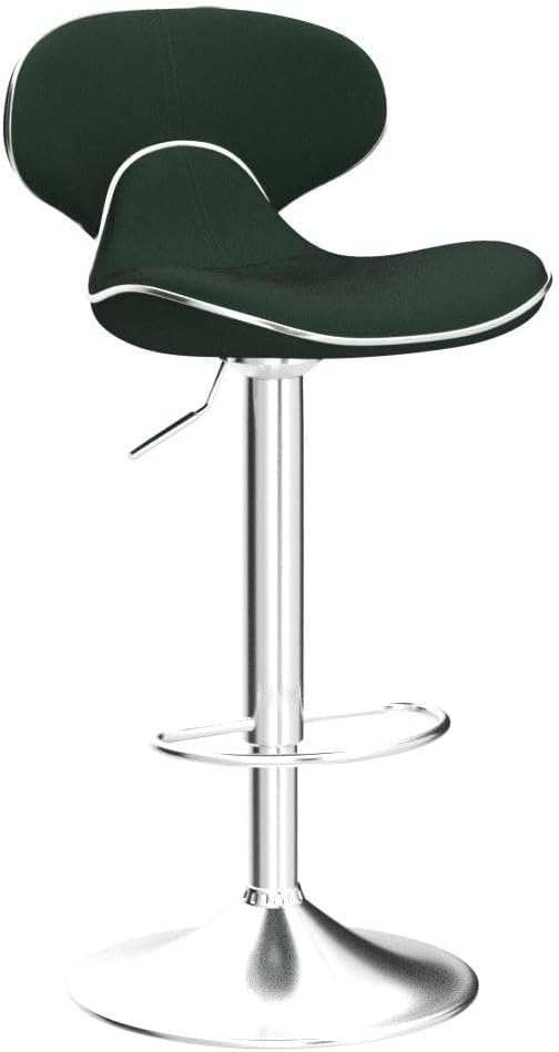 Roundhill Furniture Masaccio Velvet Upholstered Adjustable Swivel Barstool, Set of 2, Green