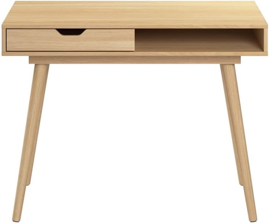Bush Furniture Nora 40W Writing Desk in Natural Oak | Computer Table for Home Office Workspace or Entryway