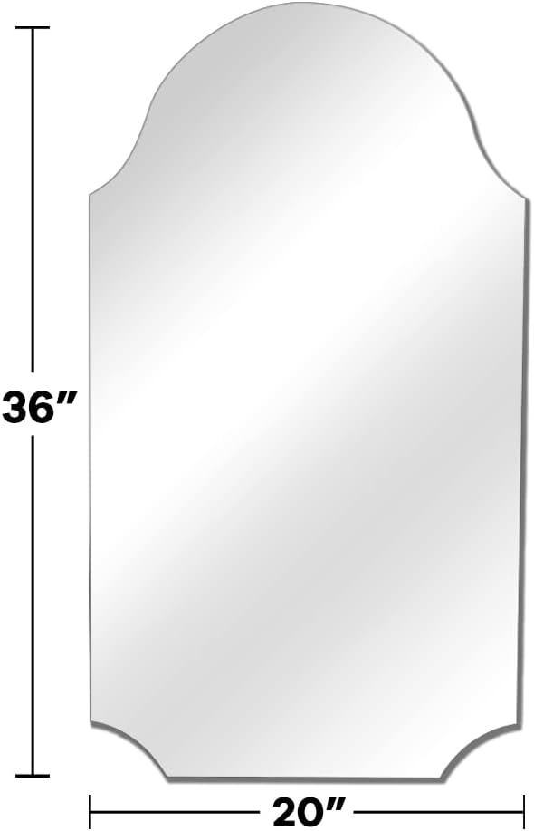 Wall Mounted Mirror for Bathroom Mirror 20 x 36 '' Vanity Frameless Mirror Makeup Mirror for Living Room Bedroom