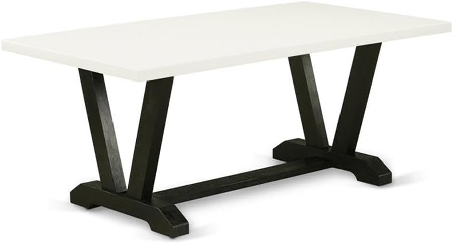 East West Furniture VT627 V-Style Modern Dining Table - a Rectangle Kitchen Table Top with Stylish Legs, 40x72 Inch, Multi-Color