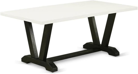 East West Furniture VT627 V-Style Modern Dining Table - a Rectangle Kitchen Table Top with Stylish Legs, 40x72 Inch, Multi-Color