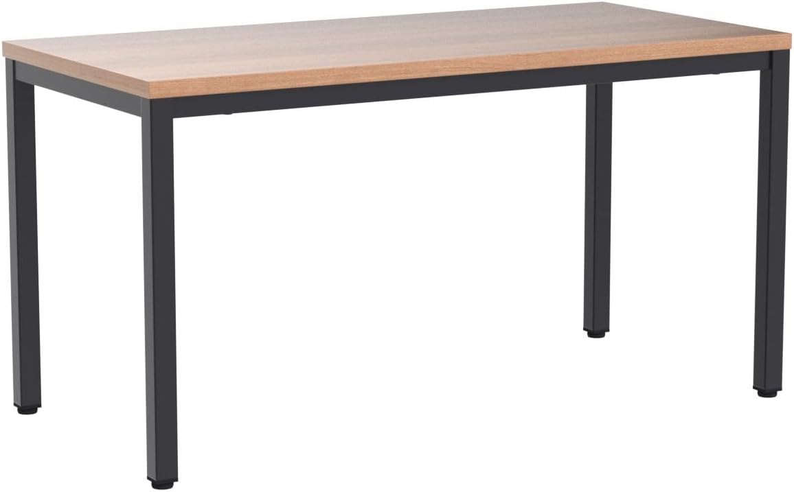Boardest Modern Simple Computer Desk, 48 inch Vintage Office Desk Computer Table, Study Writing Study Desk Workstation for Home Office, Walnut and Black(48x24 Inches,)
