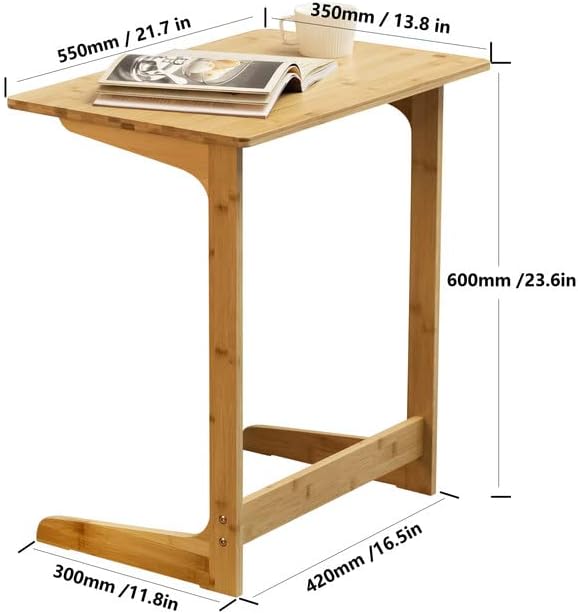 Forevich Tv Tray Table End Couch Table Snack Desk Sofa Side Table Office Furniture L Shape Natural