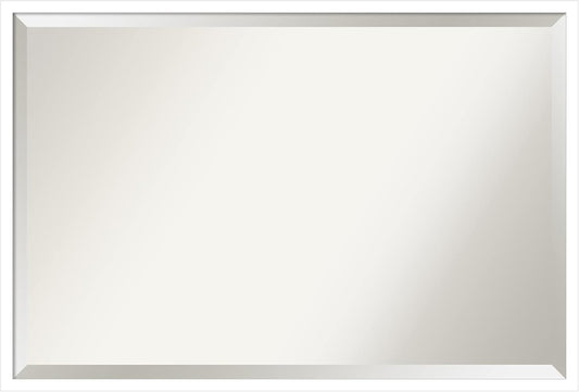 Amanti Art White Bathroom Mirror for Over Sink, 26x38 Svelte White Rectangle Vanity Mirror, Large Modern Contemporary Wood Frame, Hangs Horizonally and Vertically, Bathroom Wall Decor, Beveled Edge