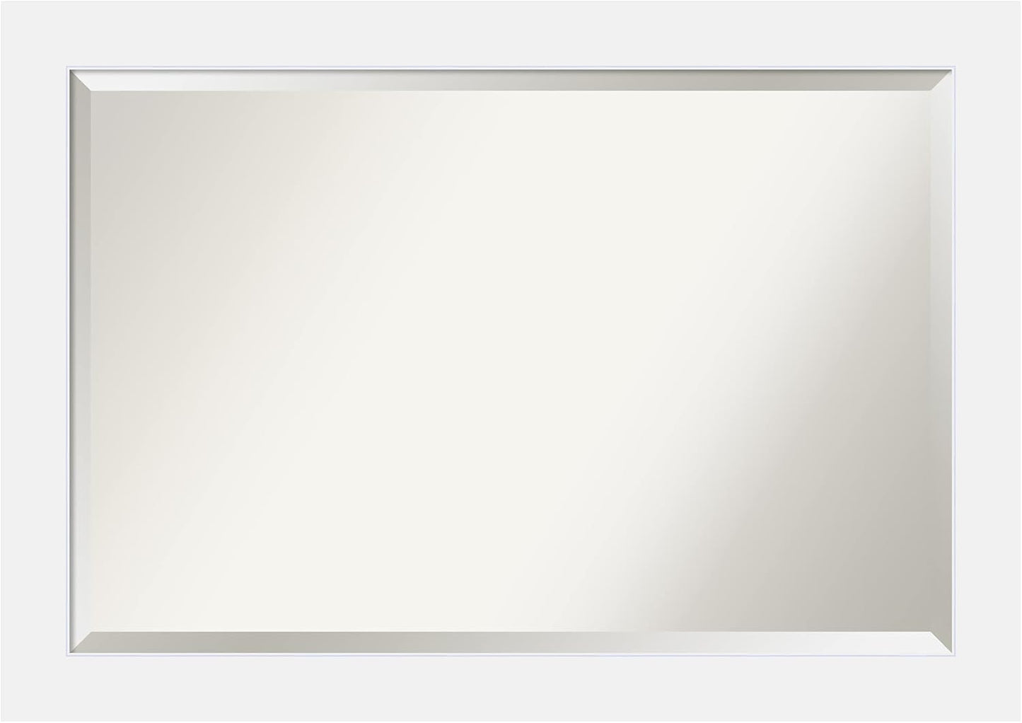 Amanti Art White Bathroom Mirror for Over Sink, 29x41 Corvino White Rectangle Vanity Mirror, Large Modern Contemporary Wood Frame, Hangs Horizonally and Vertically, Bathroom Wall Decor, Beveled Edge