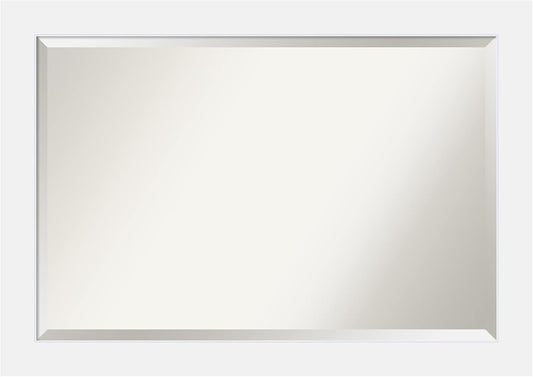 Amanti Art White Bathroom Mirror for Over Sink, 29x41 Corvino White Rectangle Vanity Mirror, Large Modern Contemporary Wood Frame, Hangs Horizonally and Vertically, Bathroom Wall Decor, Beveled Edge