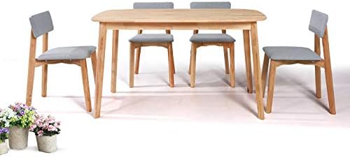 WoodShine Mid Century Modern Real Solid Wood Dining Table, Working Desk,47 Inch,Natural…