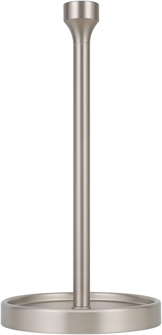 Ivilon Countertop Paper Towel Holder - Modern Bell End Minimalist Design - Color Brushed Nickel