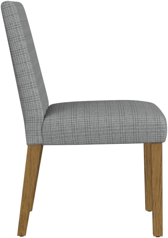 HomePop Home Decor |Classic Upholstered Parsons Dining Chairs |Decorative Home Furniture, Mini Gray Grid Pattern (Single Pack)