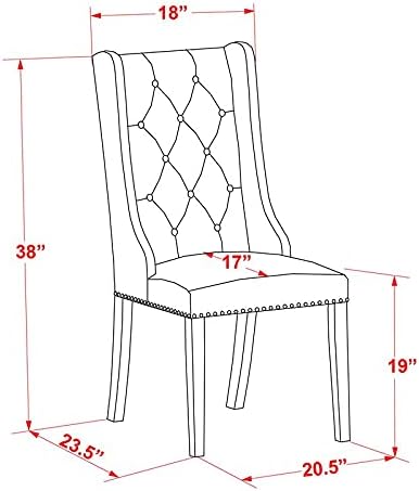 East West Furniture X797FO749-9 9 Piece Dining Set Includes a Rectangle Dining Room Table with X-Legs and 8 Black Faux Leather Upholstered Parson Chairs, 40x72 Inch, Multi-Color