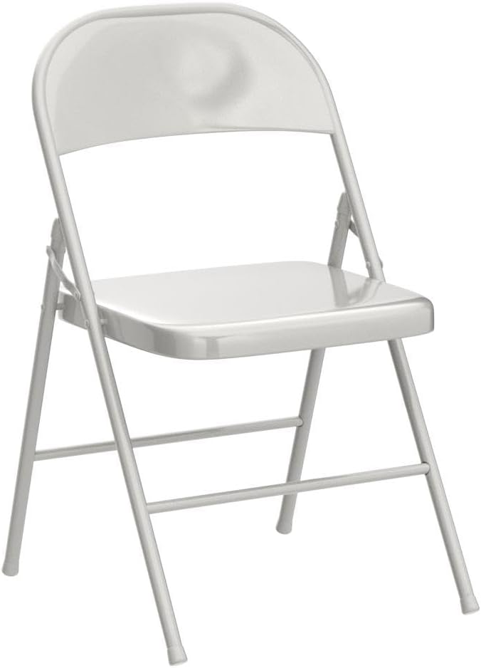 VECELO Metal Folding Chairs 4 Pack, Double Hinged Steel Frame Easy Foldable&Stackable for Office Kitchen Dinning Wedding Patio and Garden