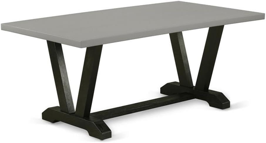 East West Furniture VT697 V-Style Modern Kitchen Table - a Rectangle Dining Table Top with Stylish Legs, 40x72 Inch, Multi-Color