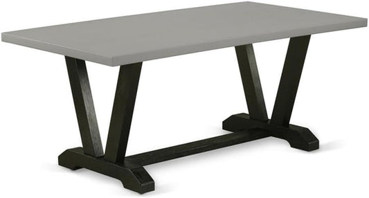 East West Furniture VT697 V-Style Modern Kitchen Table - a Rectangle Dining Table Top with Stylish Legs, 40x72 Inch, Multi-Color