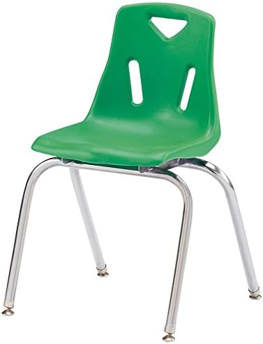 Jonti-Craft Berries 8148JC1119 Stacking Chair with Chrome-Plated Legs, 18" Height, Green