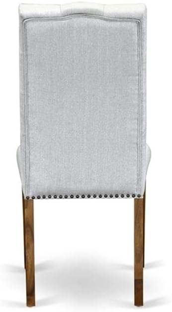 East West Furniture DLEL5-AWA-05 5 Piece Dinette Set for Small Spaces Includes a Round Kitchen Table with Dropleaf and 4 Parson Dining Chairs, 42x42 Inch, Antique Walnut