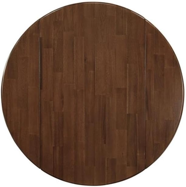 East West Furniture DLEL3-AWA-05 3 Piece Kitchen Table & Chairs Set Consist of a Round Dining Table with Dropleaf and 2 Upholstered Parson Chairs, 42x42 Inch, Antique Walnut