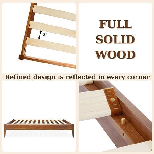 Dinkee Basic Bed Frame Without headboard - Caramel -Twin