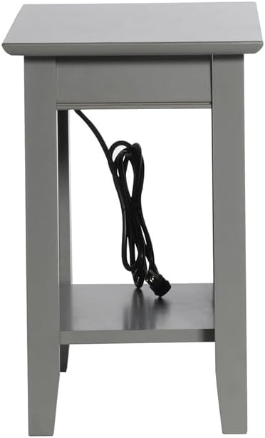 AFI Nantucket Chair Side Table with Built-in Charger in Grey