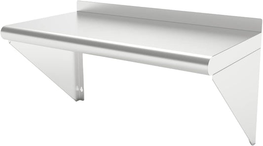 12''x24'' Wall Mounted Stainless Steel Shelf NSF Commercial Metal Wall Mount Floating Shelving for Kitchen, Restaurant, Food Truck,Garage,Washrooms,Home&Hotel