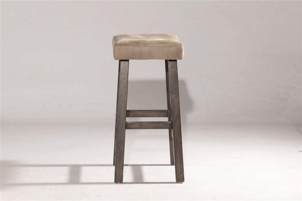 Hillsdale Furniture Saddle Backless, Rustic Gray Bar Stool