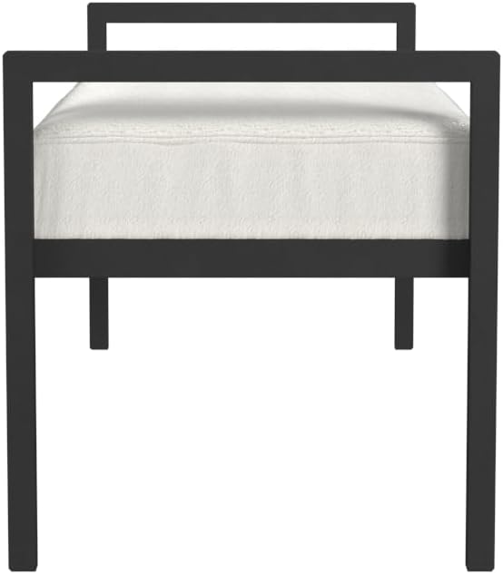 HomePop Modern Metal Bench|Bench for Living Room & Bedroom | Decorative Home Furniture - Cream Boucle