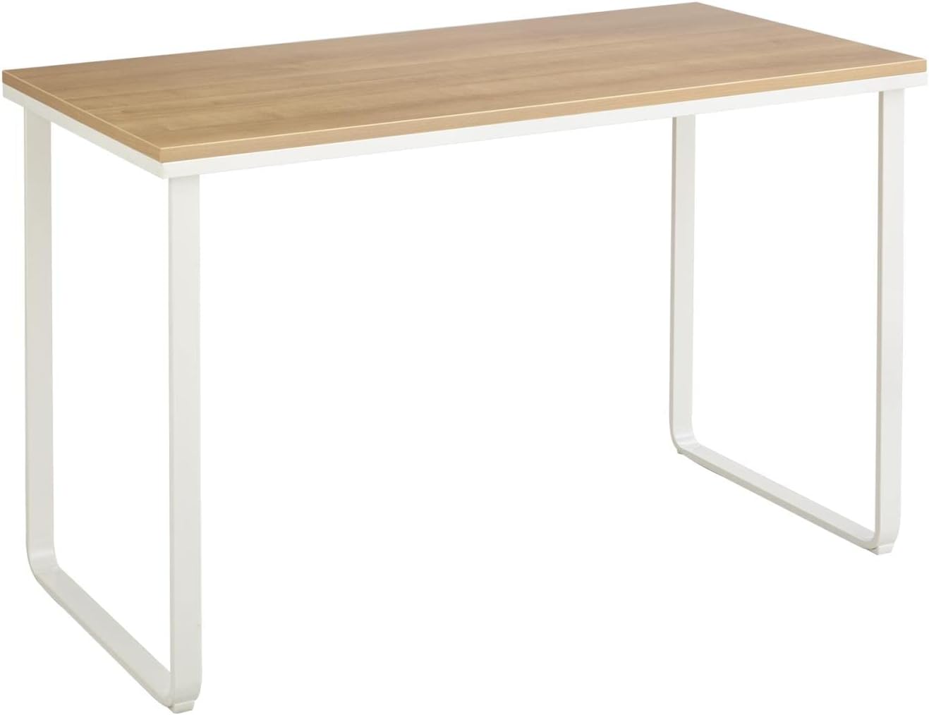Safco Simple Design Table Desk with Sled Base, , Beech Top White Legs (1943BHWH)