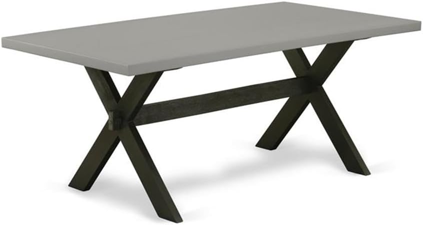 East West Furniture X697FR102-5 5 Piece Kitchen Table Set for 4 Includes a Rectangle Dining Room Table with X-Legs and 4 Light Beige Linen Fabric Upholstered Chairs, 40x72 Inch, Multi-Color