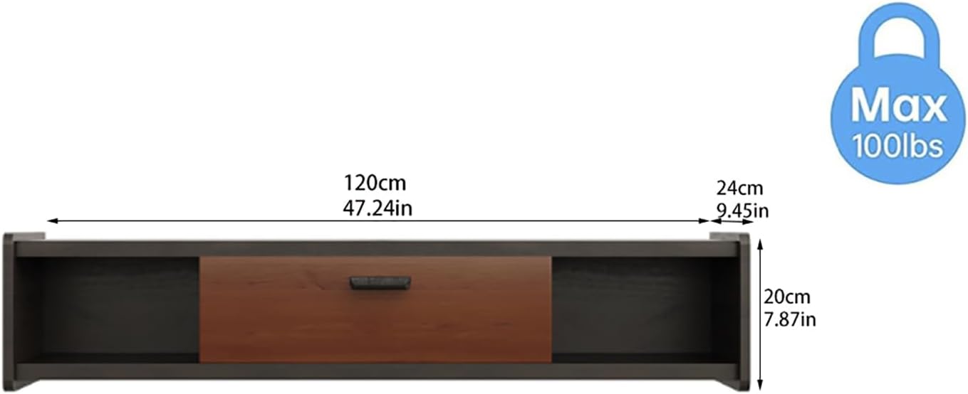 47'' Floating TV Stand,Wall Mounted TV Console,Floating TV Cabinet,Under TV Shelf for Bedroom Living Room(Walnut)