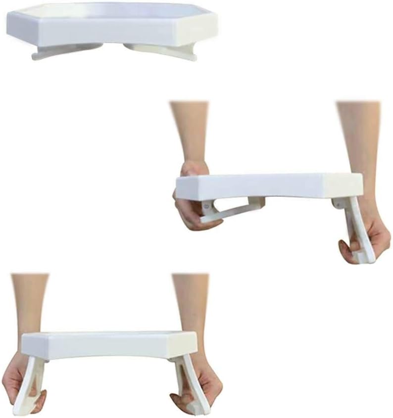 Sofa Armrest Clip Table – No-Slip Couch Tray for Drinks, Snacks, Remote – Adjustable Armchair Table for Living Room, Bedroom, Dorm – Fits Most Armrests (White)