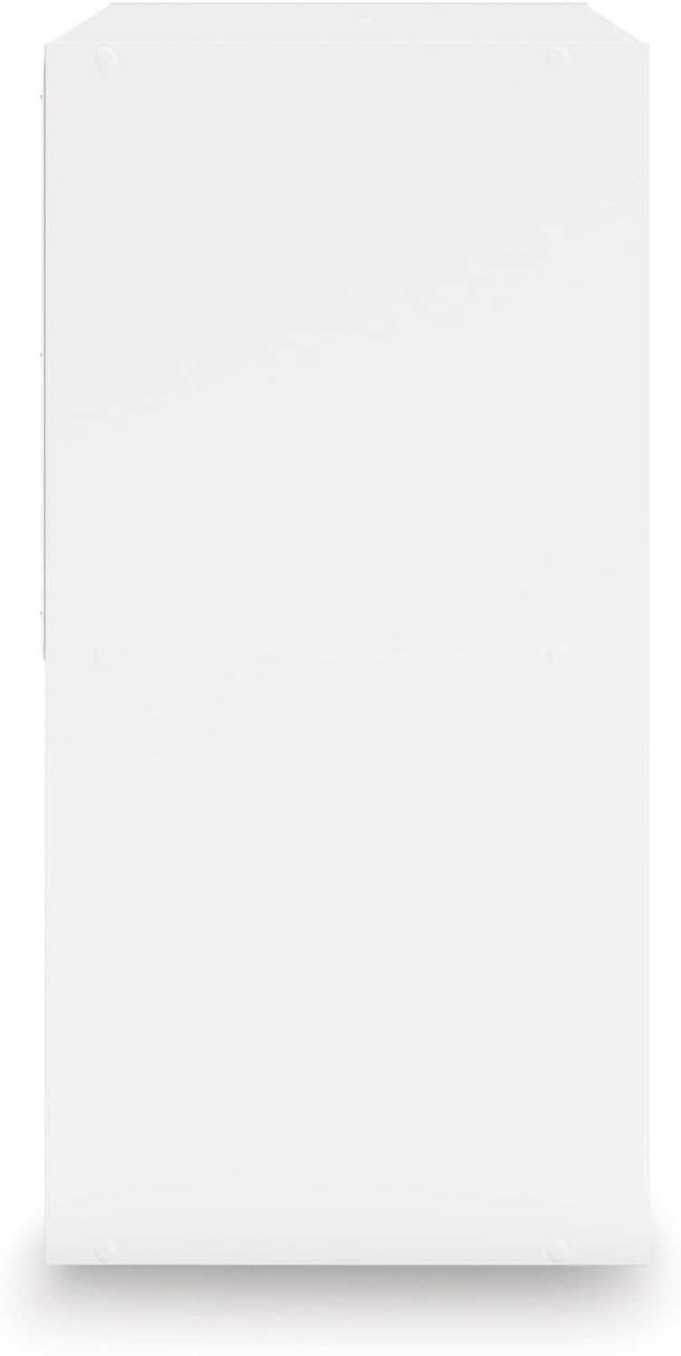 Signature Design by Ashley Onita Modern 2-Tier Floor Standing 4 Cube Organizer for Living Room, White