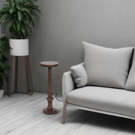 Kate and Laurel Wegner Traditional Wooden Round Drink Table, 8 x 23, Rich Brown, Elegant and Durable Pedestal Table for Use as Small Drink Table, Plant Stand, or Decorative Item Display