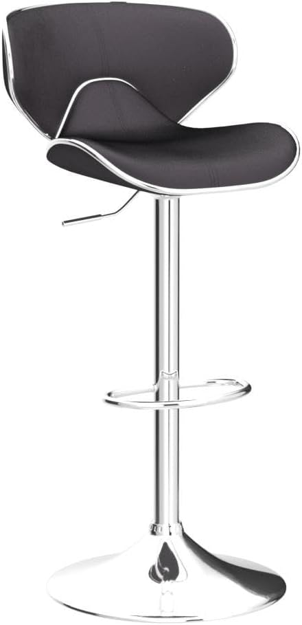 Roundhill Furniture Masaccio Velvet Upholstered Adjustable Swivel Barstool, Set of 2, Gray