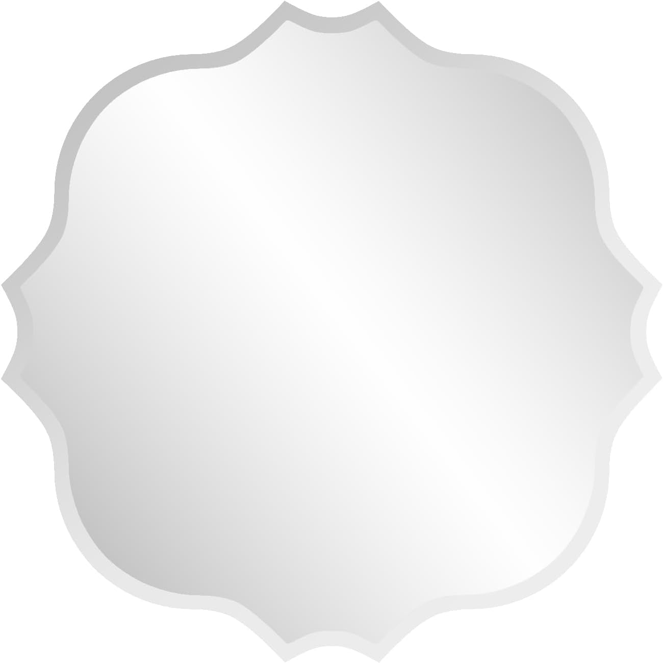 KOHROS Square Scalloped Bathroom Mirror 24" Frameless Beveled Bathroom Vanity Mirror, Anti-Rust, Tempered Glass, Wall Mirror for Bathroom Entryway Bedroom